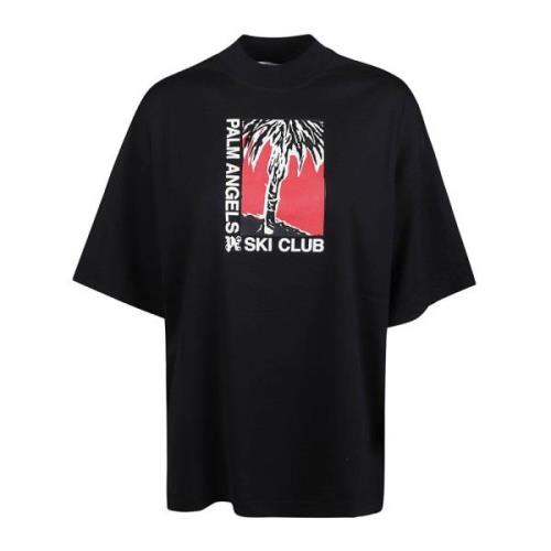 Ski Club Oversize T-shirt Palm Angels , Black , Dames