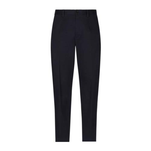 Blauwe Stretch-Katoenen Broek Dolce & Gabbana , Blue , Heren