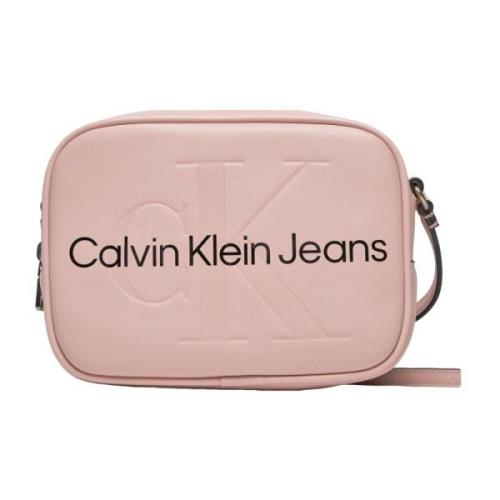 Stijlvolle Roze Bedrukte Handtas met Rits Calvin Klein Jeans , Pink , ...