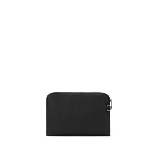 Zwarte Gehamerde Leren Clutch Tas Dolce & Gabbana , Black , Heren