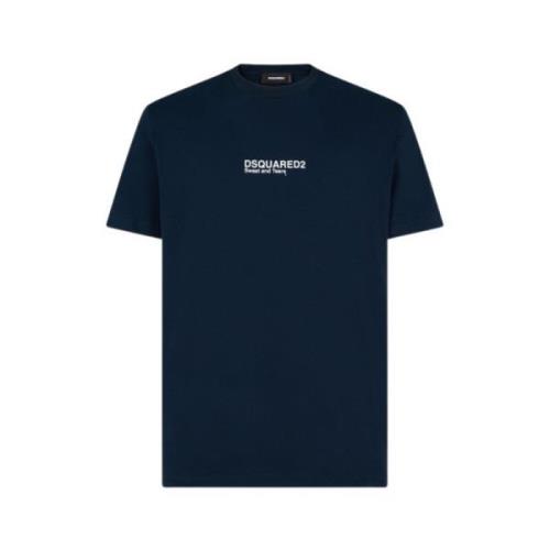 Cool Fit Ronde Hals Korte Mouw T-shirt Dsquared2 , Blue , Heren