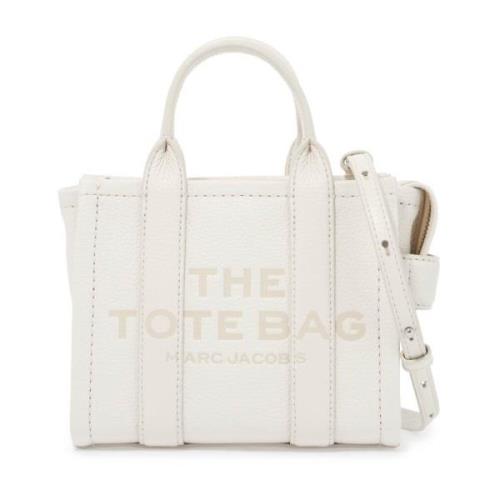 Grained Leather Mini Tote Bag Marc Jacobs , White , Dames