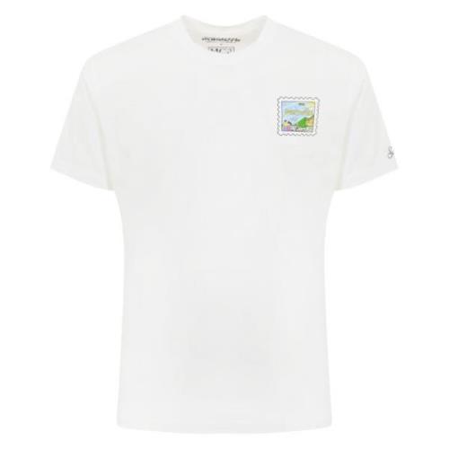 Portofino Heart Print Katoenen T-shirt MC2 Saint Barth , White , Heren