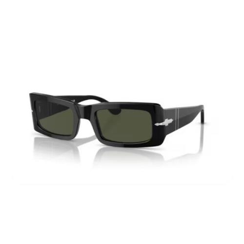 Stijlvolle Rechthoekige Zonnebril Persol , Black , Dames