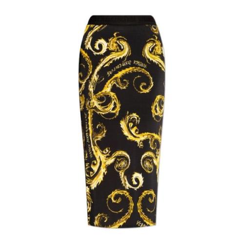 Rok met logo Versace Jeans Couture , Black , Dames