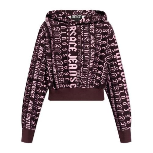Sweatshirt met logo Versace Jeans Couture , Purple , Dames