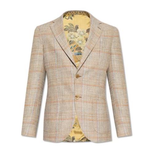 Geruit Patroon Blazer Etro , Multicolor , Heren