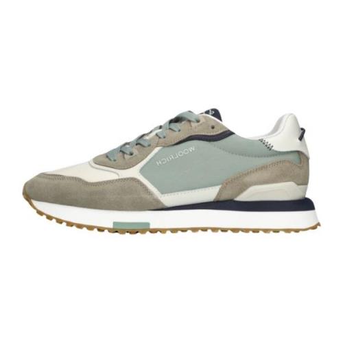 Lage Retro Sneaker Beige Suède Woolrich , Multicolor , Heren