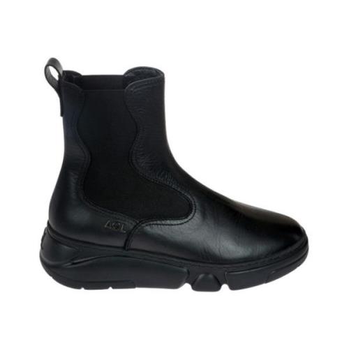 Chelsea Boot Platform Rubber Gebogen Detail AGL , Black , Heren