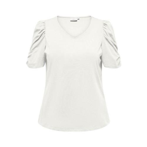 V-Neck Top Cloud Dancer Only Carmakoma , White , Dames