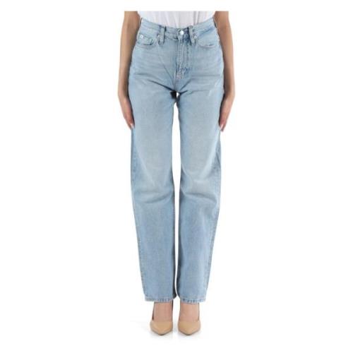 High Rise Straight Jeans Calvin Klein Jeans , Blue , Dames