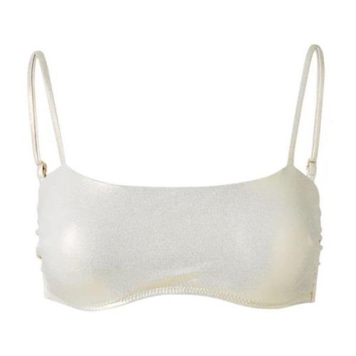 Gouden Bikini Top Premium Stof Melissa Odabash , Beige , Dames