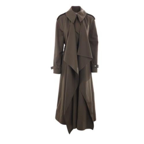 Dubbelbreasted katoenen trenchcoat Alexander McQueen , Brown , Dames