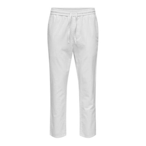 Linus Tapered Fit Stoffen Broek Only & Sons , White , Heren