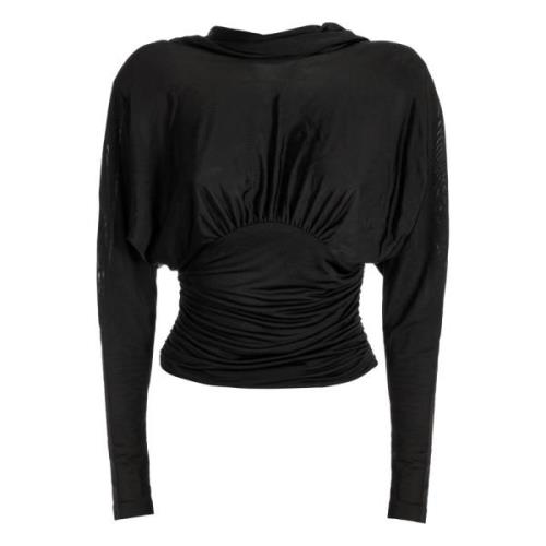 Regular Fit T-Shirt voor warm weer Saint Laurent , Black , Dames