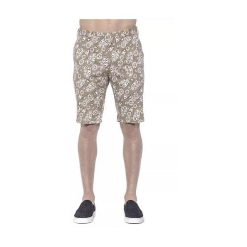 Gestreepte Beige Bermuda Shorts PT Torino , Beige , Heren