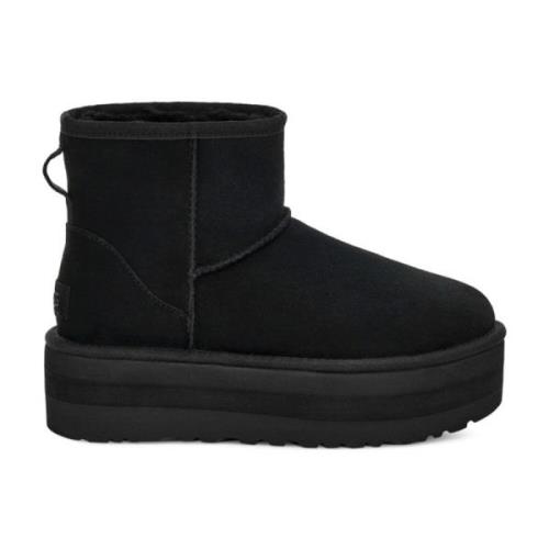 Zwarte Platform Enkellaarzen UGG , Black , Dames