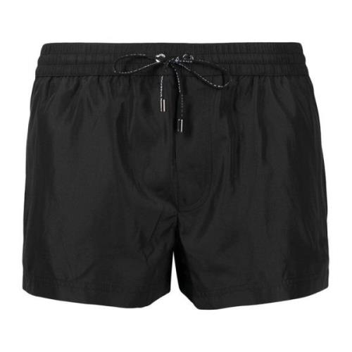 Logo Trekkoord Zwemshorts Dolce & Gabbana , Black , Heren