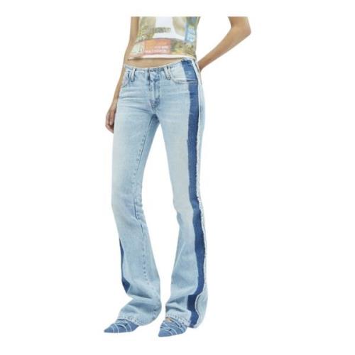 Gestreepte Lage Taille Jeans Diesel , Blue , Dames