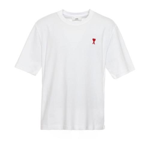 Rood Hart T-Shirt Ami Paris , White , Heren