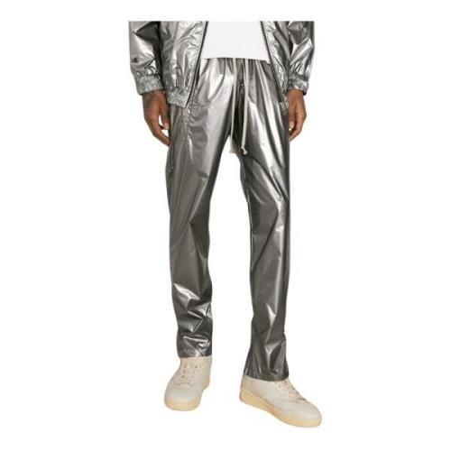 Foil Finish Geborduurde Track Pants Rick Owens , Gray , Heren