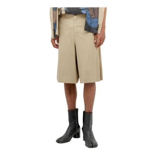 Wool Twill Double-Front Bermuda Shorts Comme des Garçons , Beige , Her...