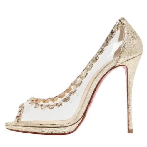 Pre-owned Leather heels Christian Louboutin Pre-owned , Beige , Dames