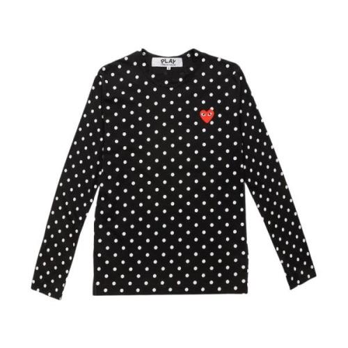 Polka Dot T-Shirt - Zwart/Wit Comme des Garçons Play , Black , Heren