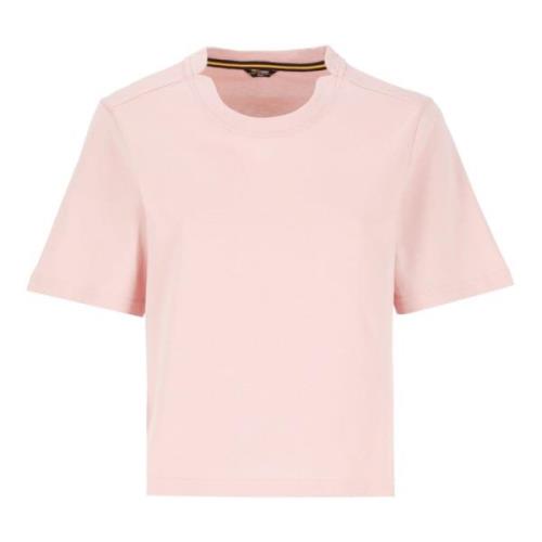 Roze Katoenen T-shirt voor Vrouw K-Way , Pink , Dames