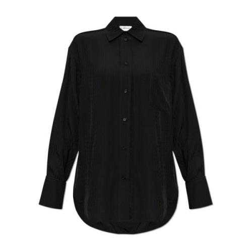 Shirt met logo Victoria Beckham , Black , Dames