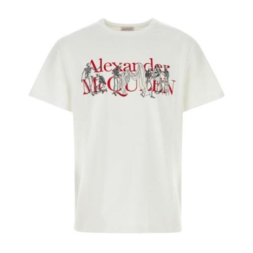 Casual Katoenen T-Shirt Alexander McQueen , White , Heren