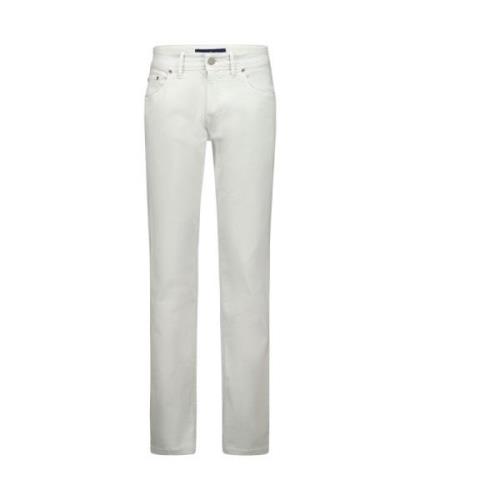 Witte Katoenen Slim Fit Zomerbroek Gardeur , White , Heren