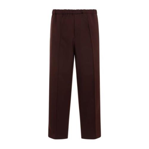 Chocolade Pruim Broek Jil Sander , Brown , Heren