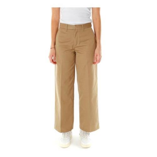 Wide Trousers Carhartt Wip , Beige , Dames