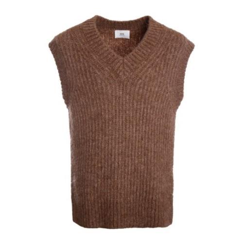 Sleeveless Knitwear Ami Paris , Brown , Heren