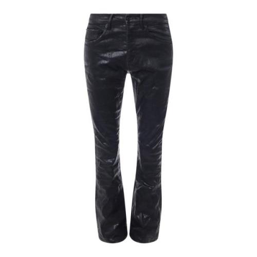 Zwarte Slim Fit Broek met Knopen Purple Brand , Black , Heren