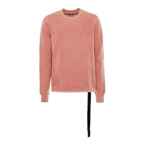 Crewneck Sweatshirt met Ribdetails Rick Owens , Pink , Heren