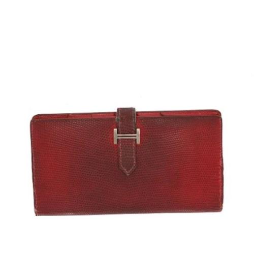 Pre-owned Leather wallets Hermès Vintage , Red , Dames