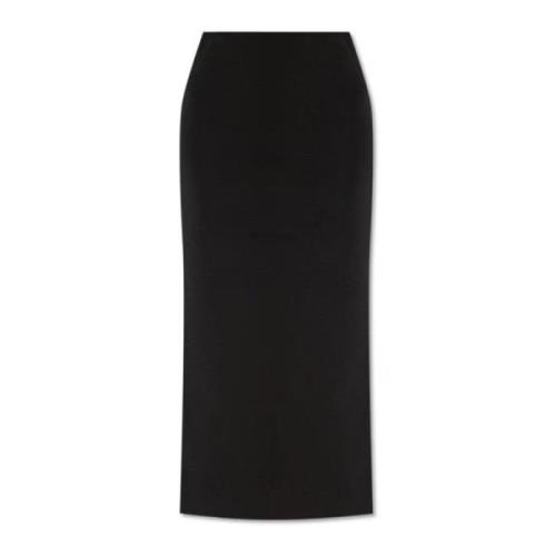 Zwarte Pencil Rok Stretchstof Kuitlengte Fabiana Filippi , Black , Dam...