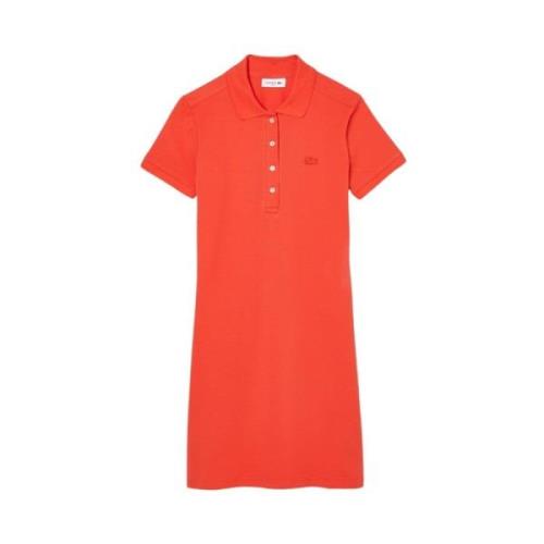 Rode Polo Jurk Vrouwelijke Stijl Lacoste , Red , Dames