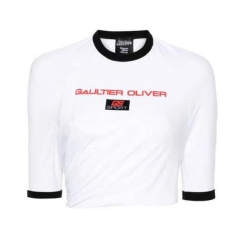 Witte Twisted Ringer Tee Jean Paul Gaultier , White , Dames