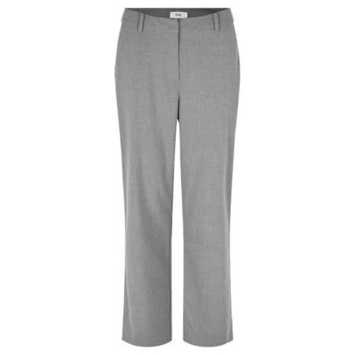 Grijze High Waisted Basic Broek Envii , Gray , Dames