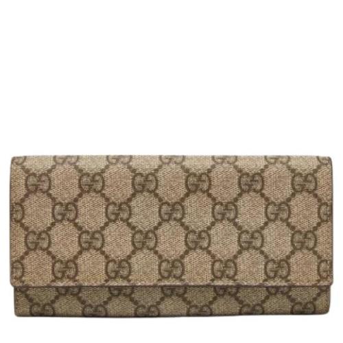 Pre-owned Coated canvas wallets Gucci Vintage , Beige , Dames
