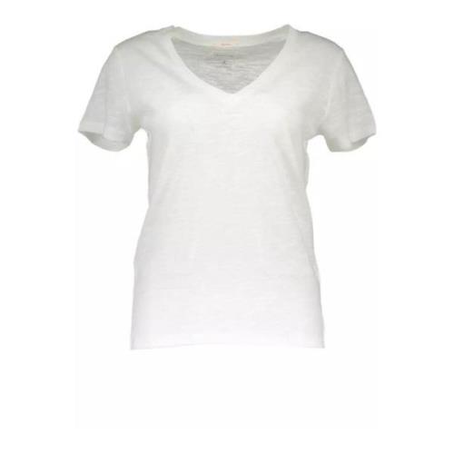 Wit Katoen Logo T-Shirt Gant , White , Dames