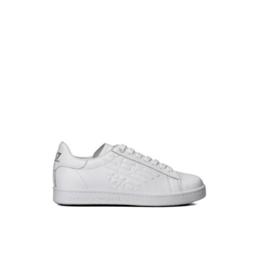 Witte Sneakers Ronde Neus Vetersluiting Emporio Armani EA7 , White , H...