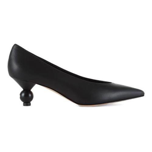 Italiaanse leren lage hak pumps Max Mara , Black , Dames