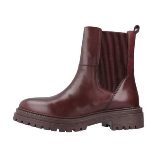 Stijlvolle Chelsea Boots met Iridea-detail Geox , Red , Dames