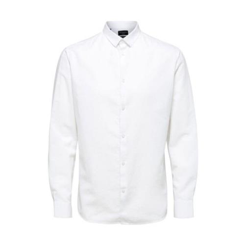 Slank lin shirt Selected Homme , White , Heren