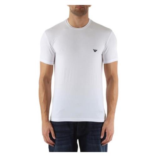 Modal Stretch Logo T-shirt Emporio Armani , White , Heren