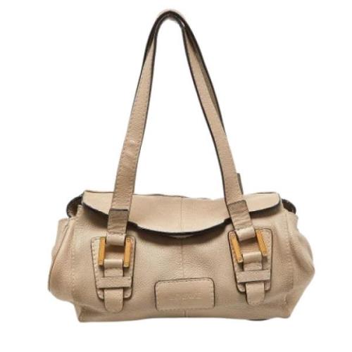 Pre-owned Leather shoulder-bags Loewe Pre-owned , Beige , Dames